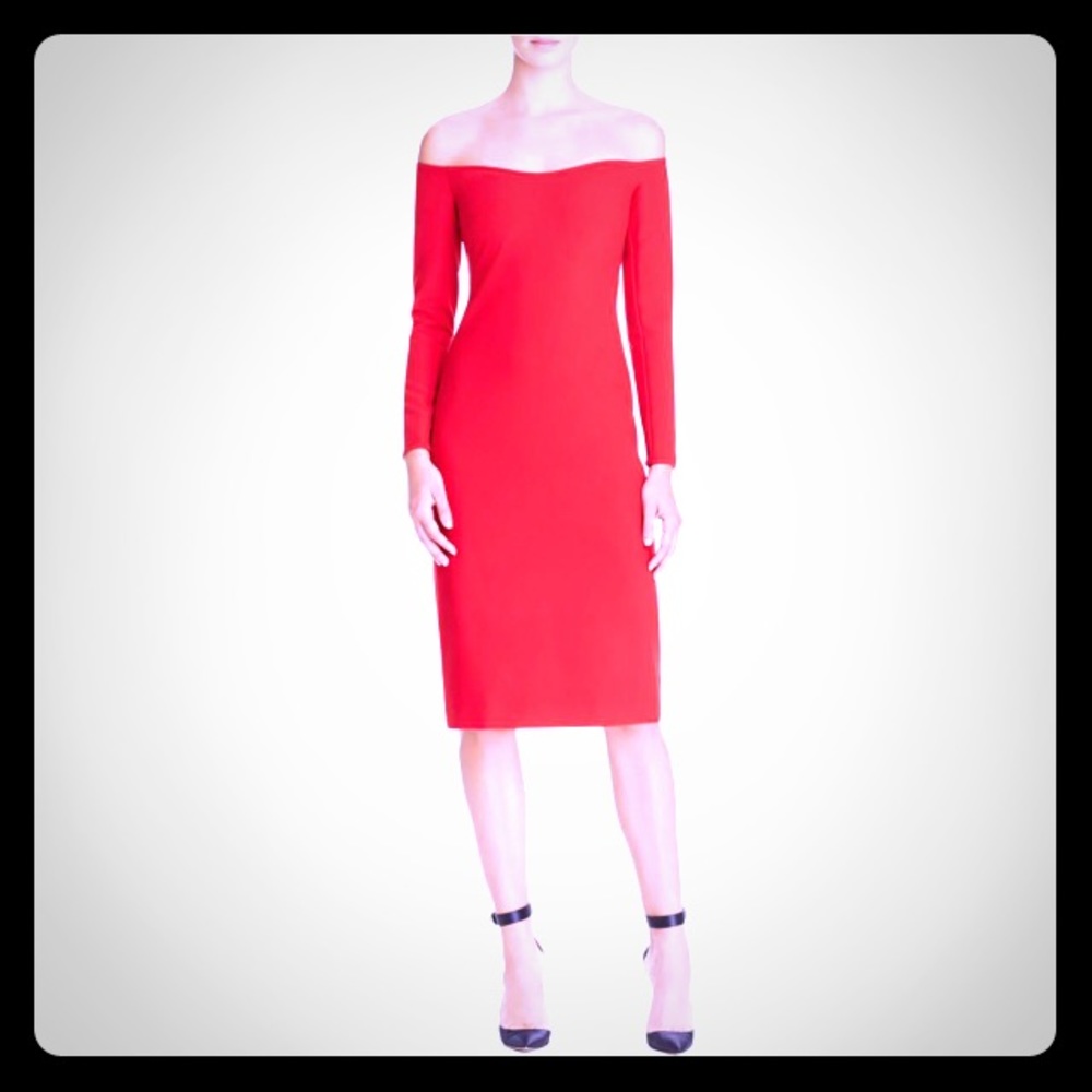 🔥NWT Black Halo Vita Off the Shoulder Dress | Red | Size 2 - Picture 8 of 8
